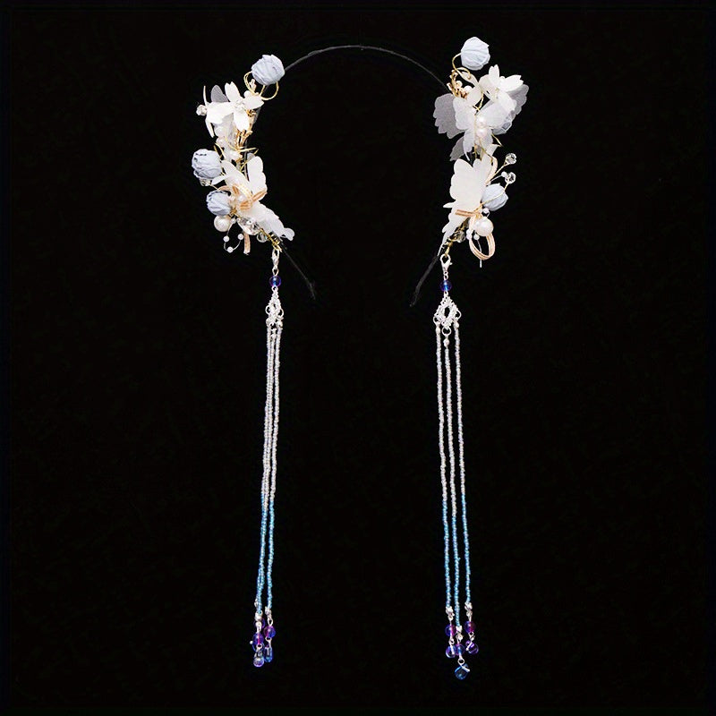 Chinese Style Hairband With Tassel Butterfly Flower Holiday Jewelry