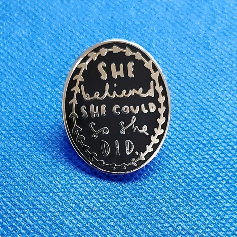 Graduation Enamel Brooch Lapel Pin Inspirational She Believed She Could