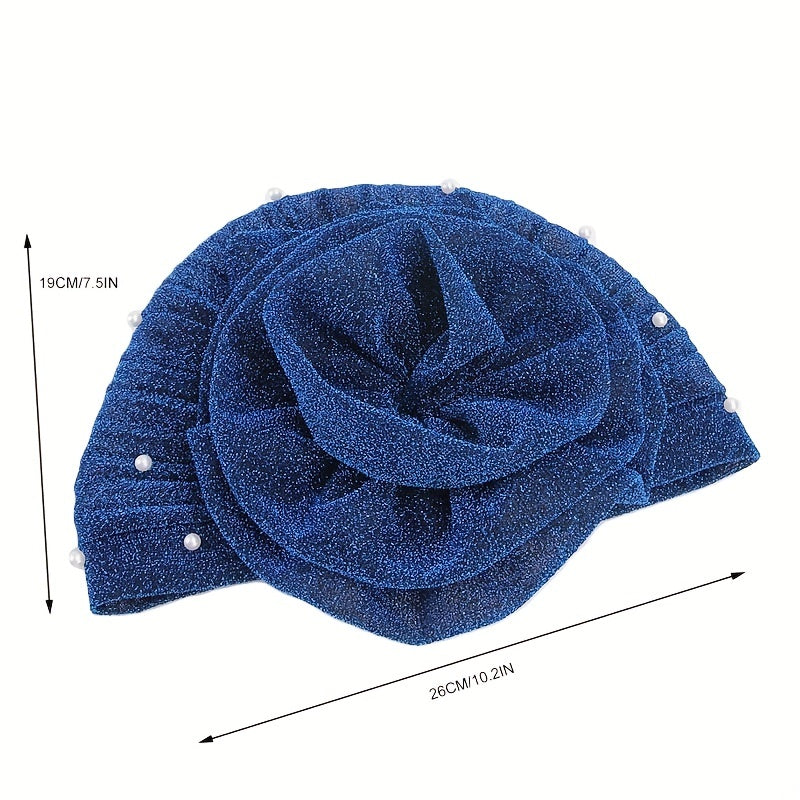 Faux Pearl Turban Cap Elastic Head Wrap Chemo Hats