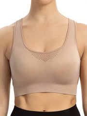 Solid Cut Out Sports Bra High Impact Workout Bra