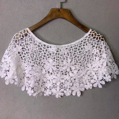Flower Hollow Out Shawl Solid Breathable Wrap Casual Cape Decorative Shawl