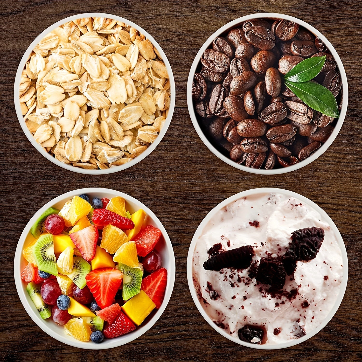 Ice Cream Containers with Silicone Lids 4pcs