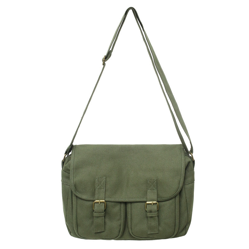 Men's Canvas Casual Messenger Bag Large Capacity Crossbody Bag