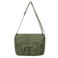 Men's Canvas Casual Messenger Bag Large Capacity Crossbody Bag