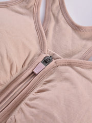 Cut Out Zipper Sports Bra Breathable Push Up Shockproof Women's Underwear