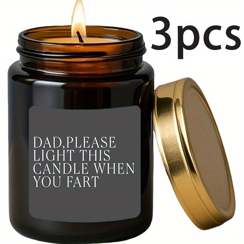 3pcs Dad Candle Toilet Humor Stickers Waterproof Decorations