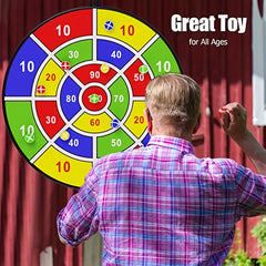 Kids Dart Board Set with Sticky Balls Indoor Outdoor Fun Game for 3-12 Year Olds