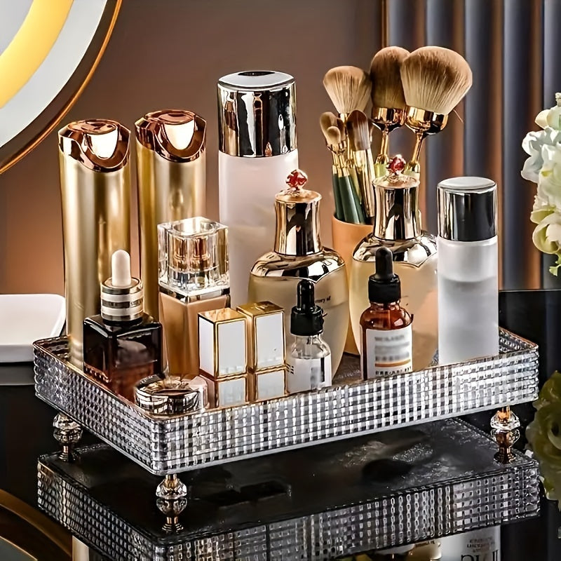 Cosmetic Storage Rack Desktop Bathroom Tray Makeup Organizer