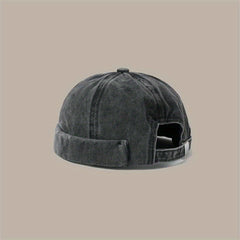 Retro Cotton Brimless Hat with Adjustable Cuff