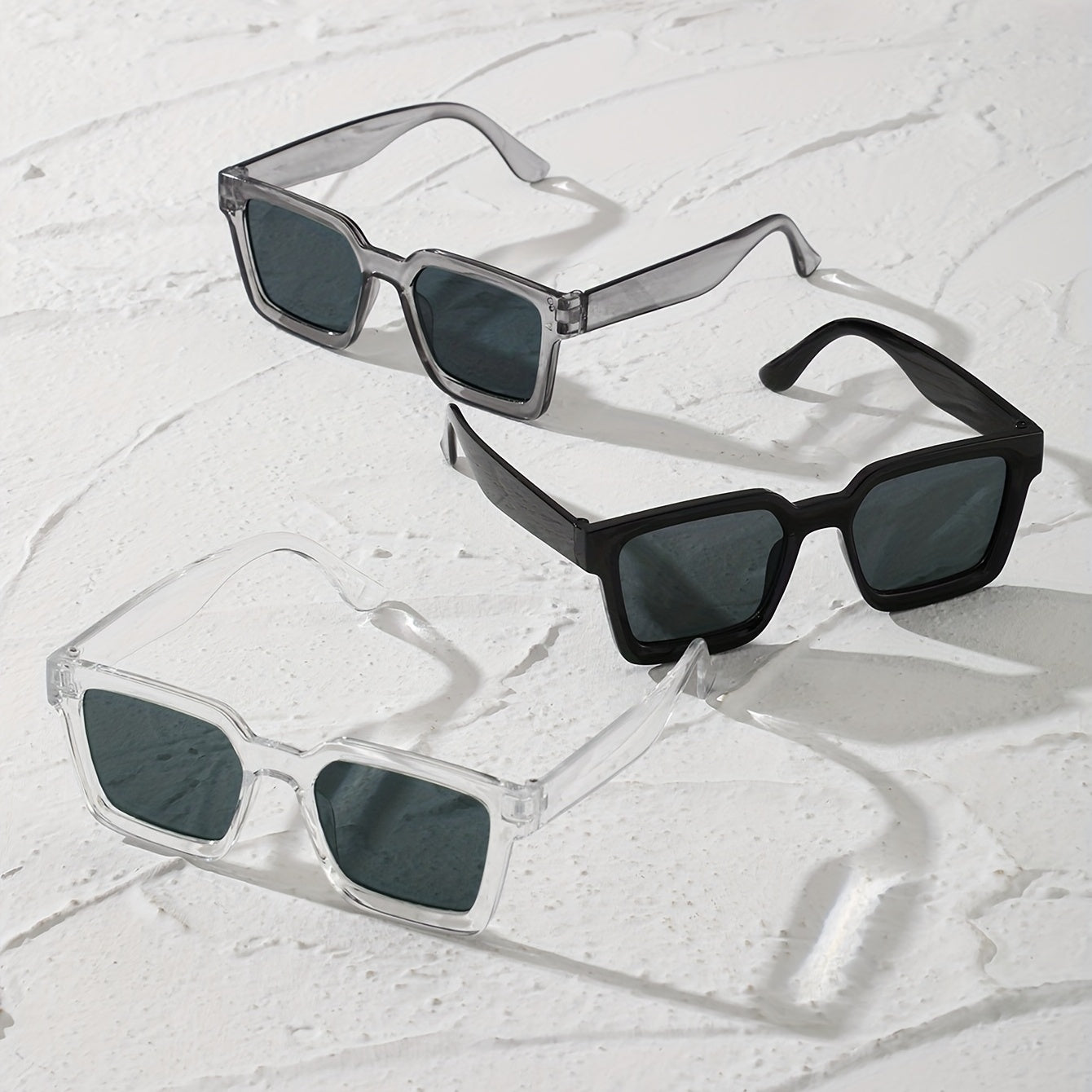 3 Pairs Square Sunglasses Anti Glare UV400
