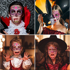 Fluorescent Halloween Face Sticker Tattoo - Masquerade Party Decoration