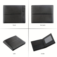 Men's Soft Leather Wallet With Zipper Bifold Card Holder