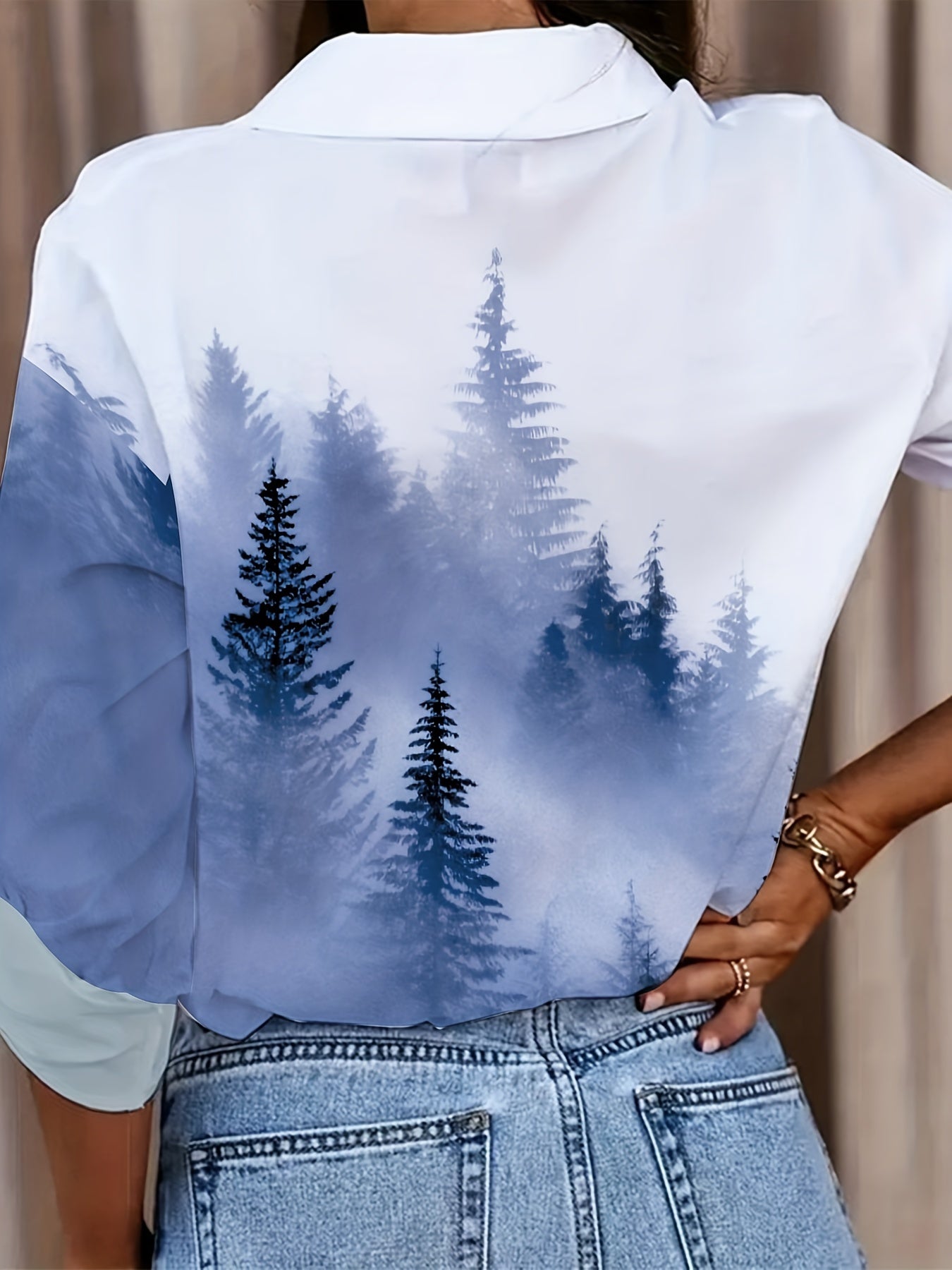  Women's Blouse Long Sleeve Button Up Shirt