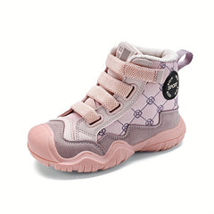 Girl's Warm Cozy Snow Boots High Top Plush Comfy Outdoor Hiking Shoes