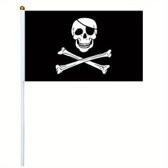 10pcs Small Pirate Stick Flag Mini Hand Held Flags 6 Styles 12 7x20