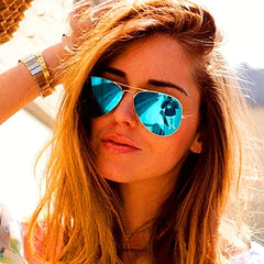 Classic Mirror Lens Aviator Sunglasses Metal Fishing Sunshade Eyeglasses