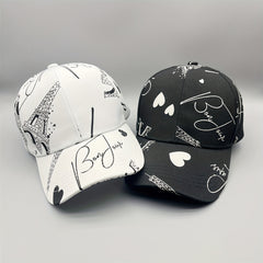Couple Baseball Cap & Heart Printed Dad Hat Sun Hat