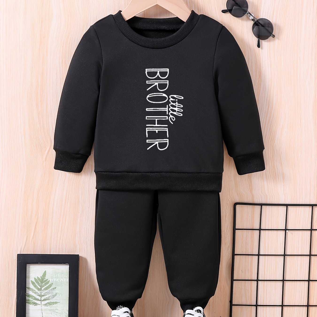 Baby LITTLE BROTHER Sweatshirt Top Trouser Set 2pcs Outfit