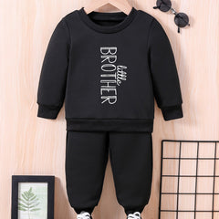 Baby LITTLE BROTHER Sweatshirt Top Trouser Set 2pcs Outfit