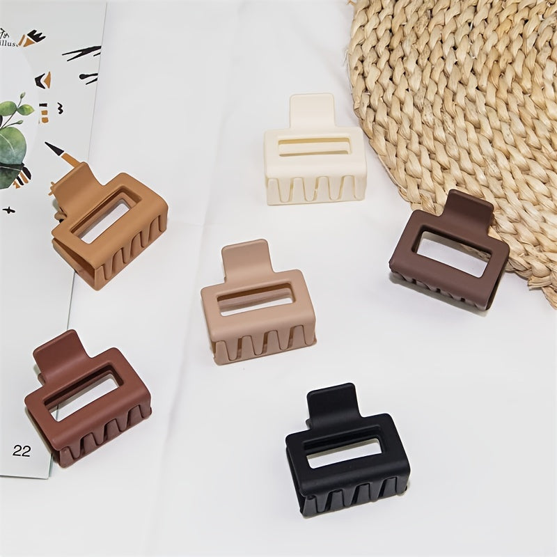 6pcs Mini Square Hair Claw Shark Claw Ponytail Holder Hair Accessories
