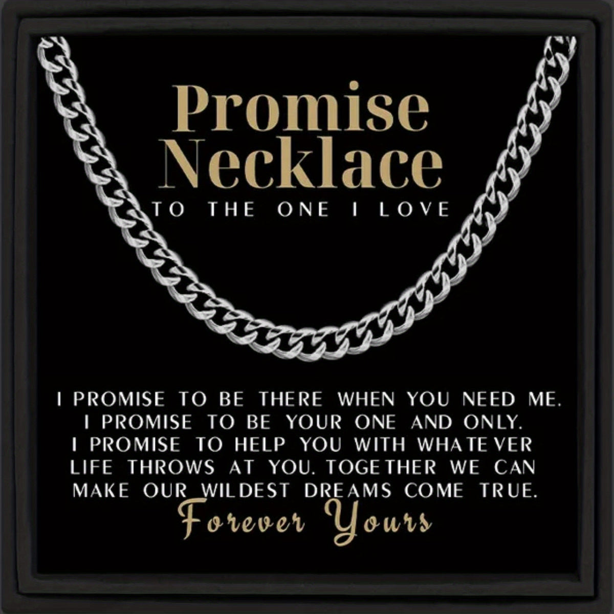 Promise Necklace For Him Cuban Chain Necklace For Husband