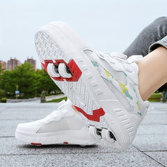 Breathable Camo Roller Skates for Kids with Adjustable Mesh
