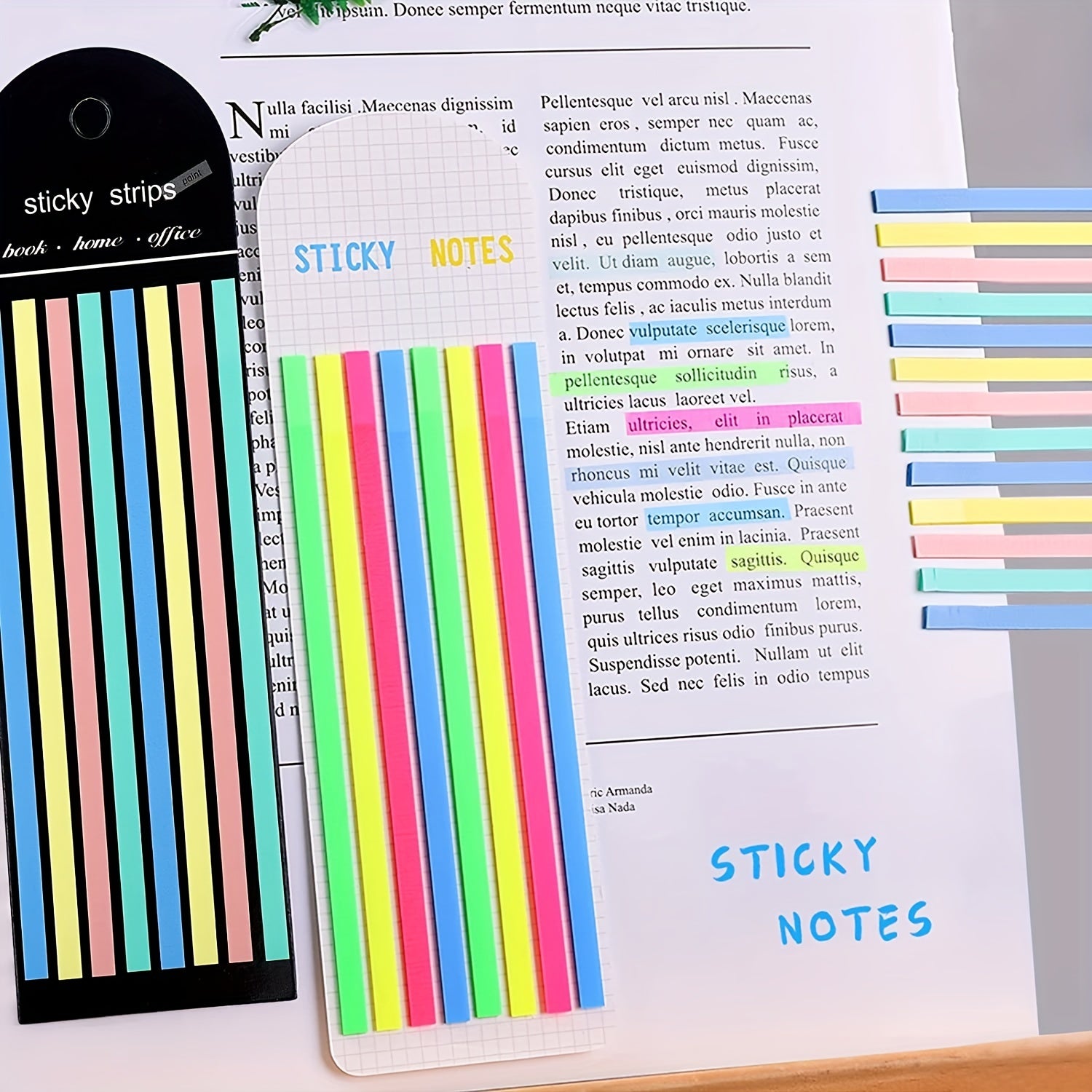 1280pcs Waterproof Highlighter Sticky Page Markers Tabs for Office School Study