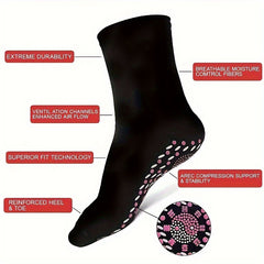 3 Pairs Massage Crew Socks Foot Warmer Sweat-absorbing Anti-odor Size 6.5-9.5
