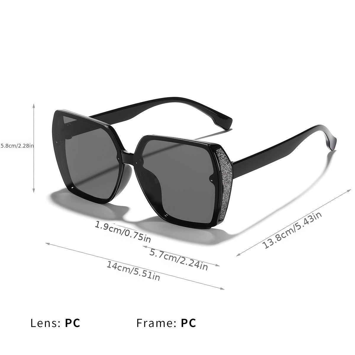 Square Large Frame Shade Sunglasses Women UV Protection Unisex