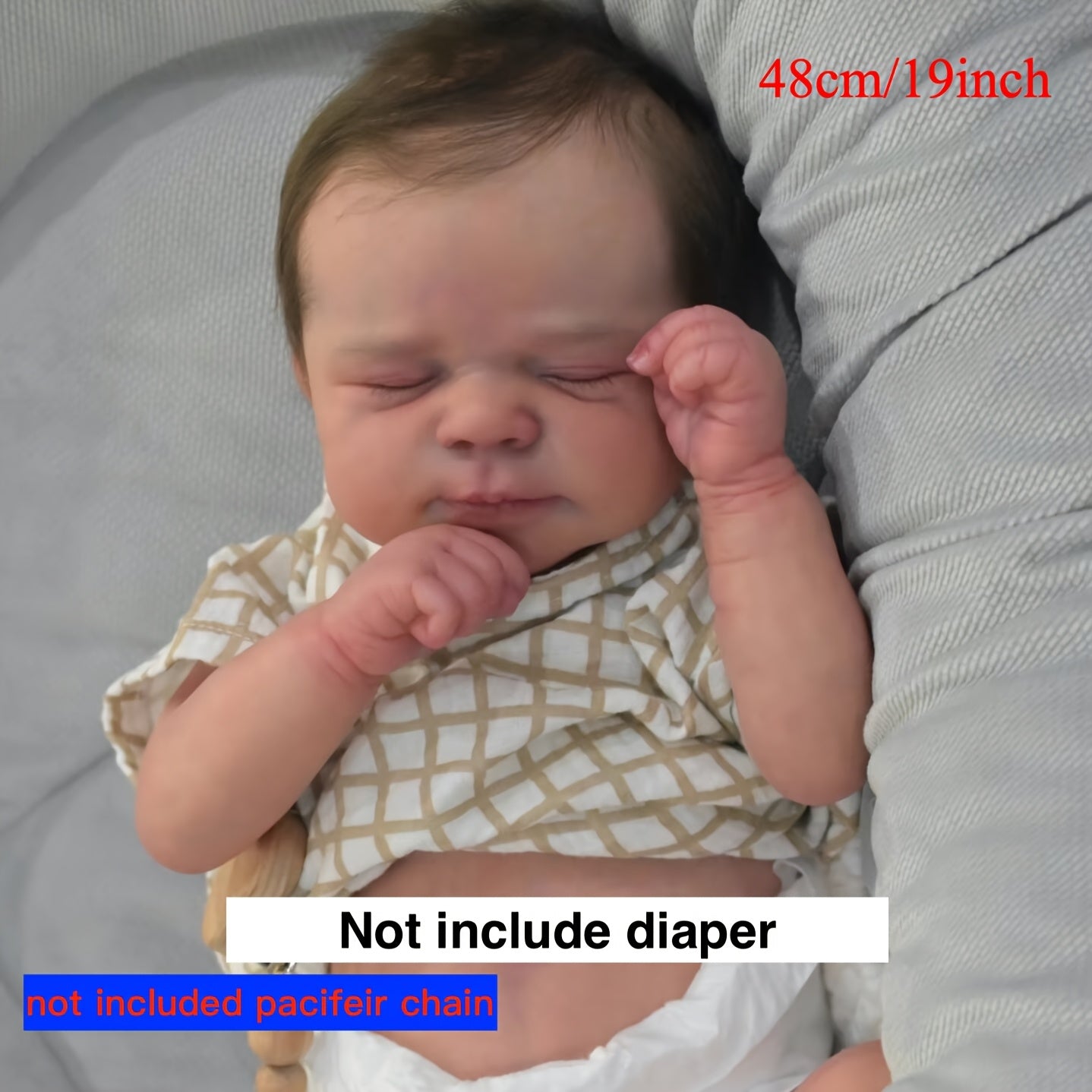 Realistic 19" Reborn Baby Doll Full Body Vinyl Asleep Newborn Boy Doll