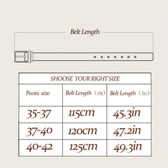 Men's Litchi Pattern Leather Belt With Buckle Double sided