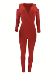 Cold Shoulder Hooded Jumpsuit for Women