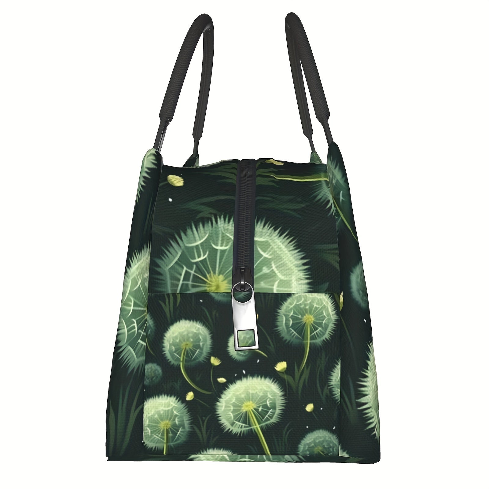 Dandelion Pattern Insulated Lunch Bag for Work and Picnics