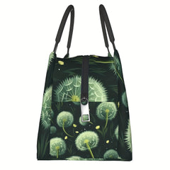 Dandelion Pattern Insulated Lunch Bag for Work and Picnics