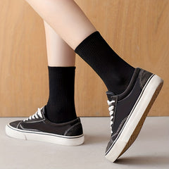 3 Pairs Classic Solid Socks Comfy & Breathable Multi-color Sock Pack