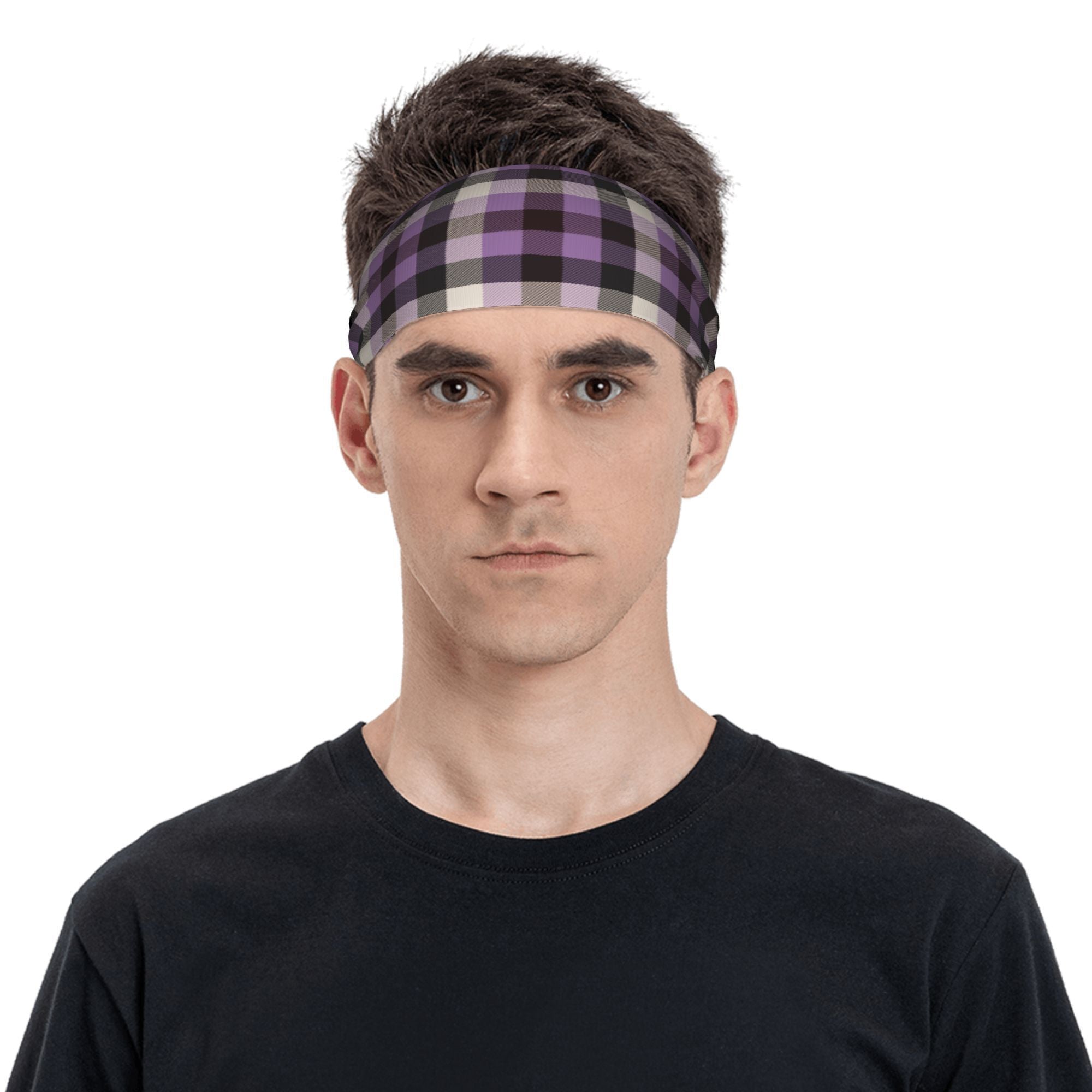 Signature Check Plaid Headband Breathable Comfort Sport Casual Polyester Spandex