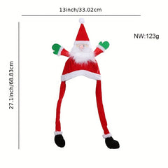Santa & Snowman Movable Christmas Hat - Fun Holiday Costume Prop