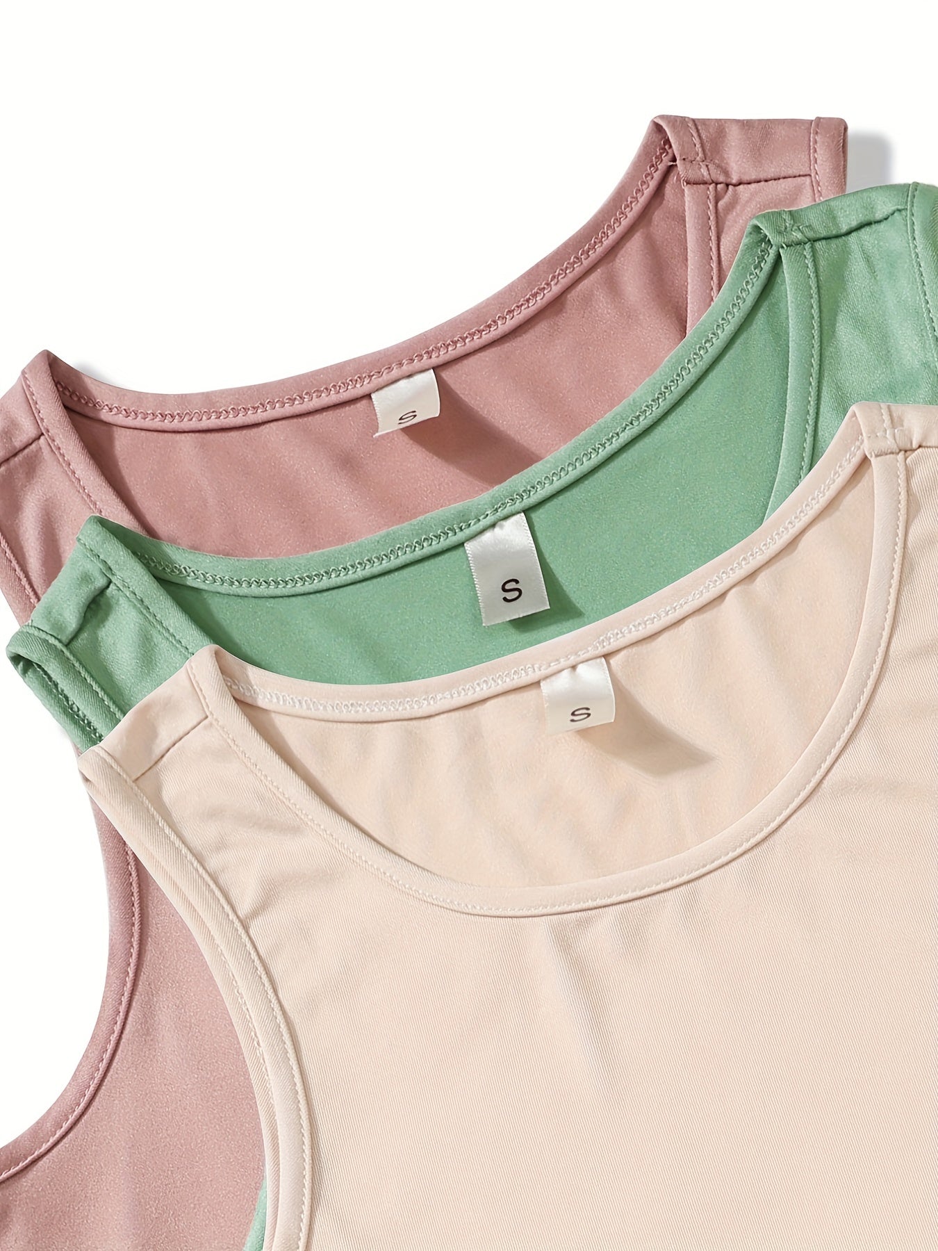 Solid Pajama Set Crew Neck Tank Top & Shorts Women's Sleepwear