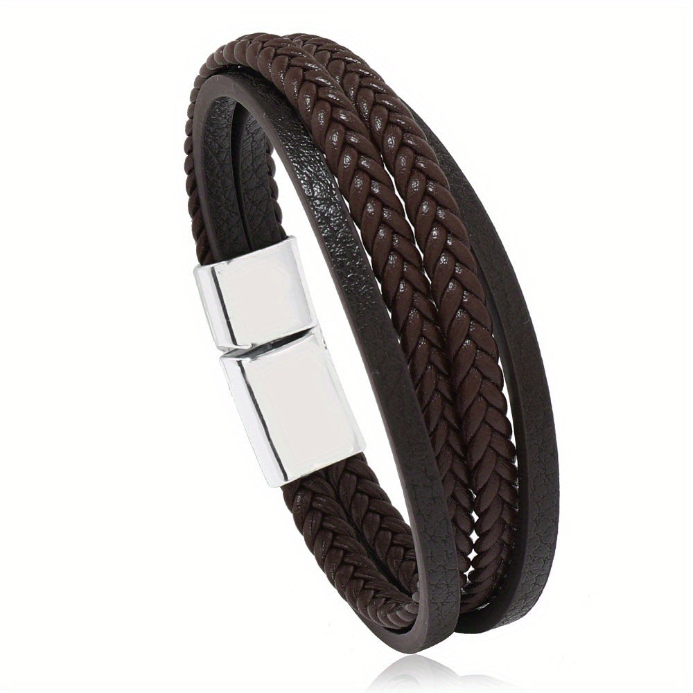 Men's Vintage Weave PU Leather Bracelet