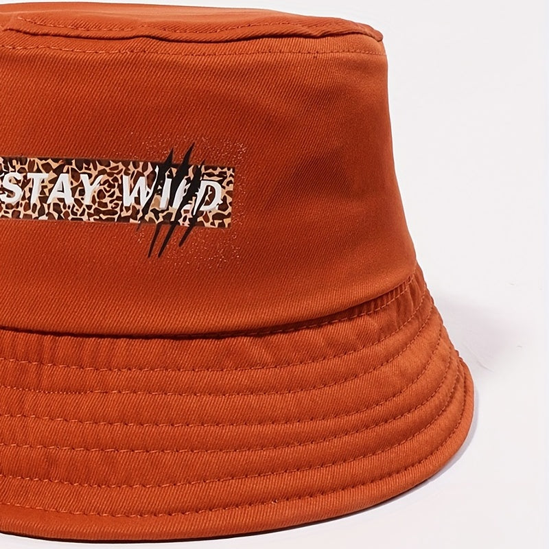 Leopard Bucket Hat Coffee Printed Fisherman Cap Outdoor Basin Hat