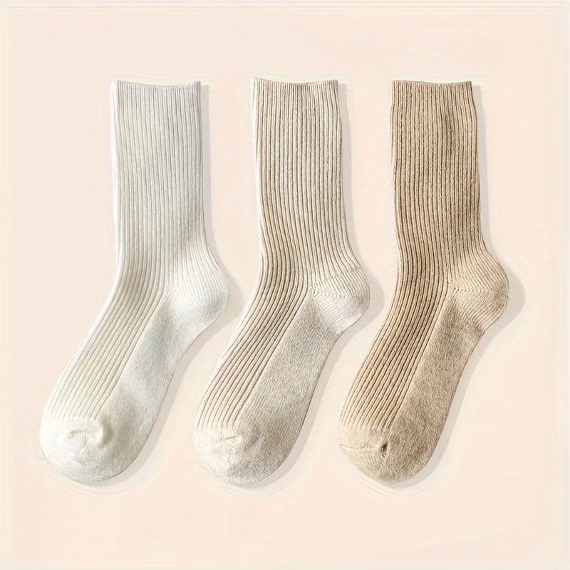 3 Pairs Soft Mid Tube Socks Women's Stockings