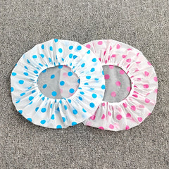 3-pc Waterproof Shower Cap w/ Elastic Band, Flower Print - Salon & Spa Use