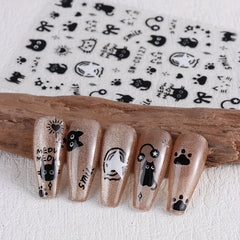 Cartoon Cat Nail Art Stickers Self Adhesive Nail Decals for Nail Decoration