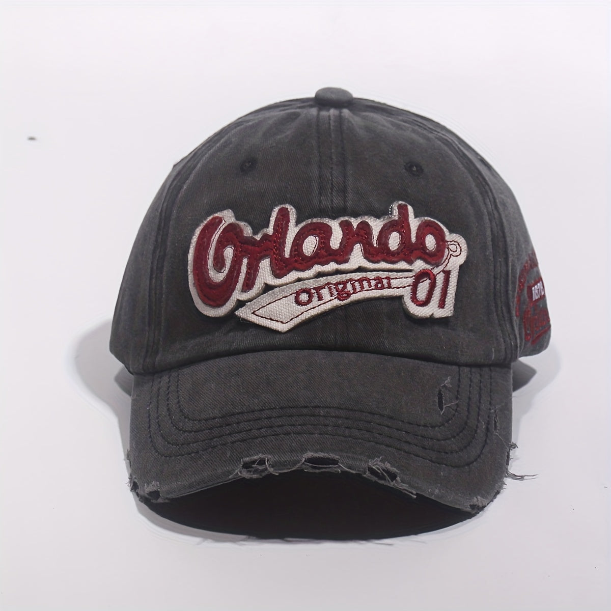 Men's Washed Cotton Hole Patch Baseball Cap