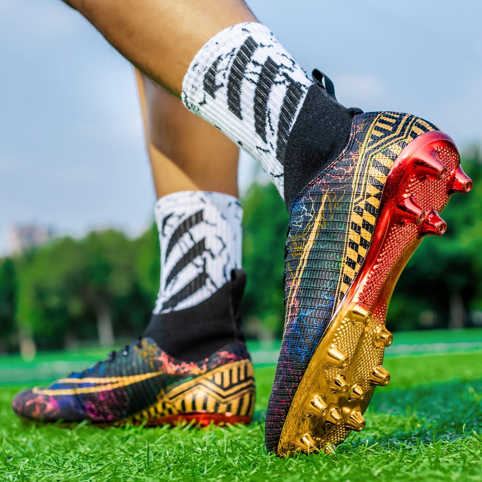 High Top Non Slip AG Football Cleat for Boys