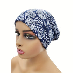 Leaf Print Beanie Turban Cap Soft Lightweight Chemo Hats