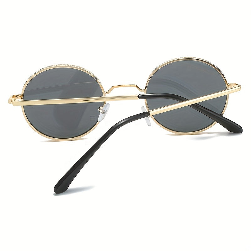 Round Metal Sunglasses for Women Men Anti Glare UV400