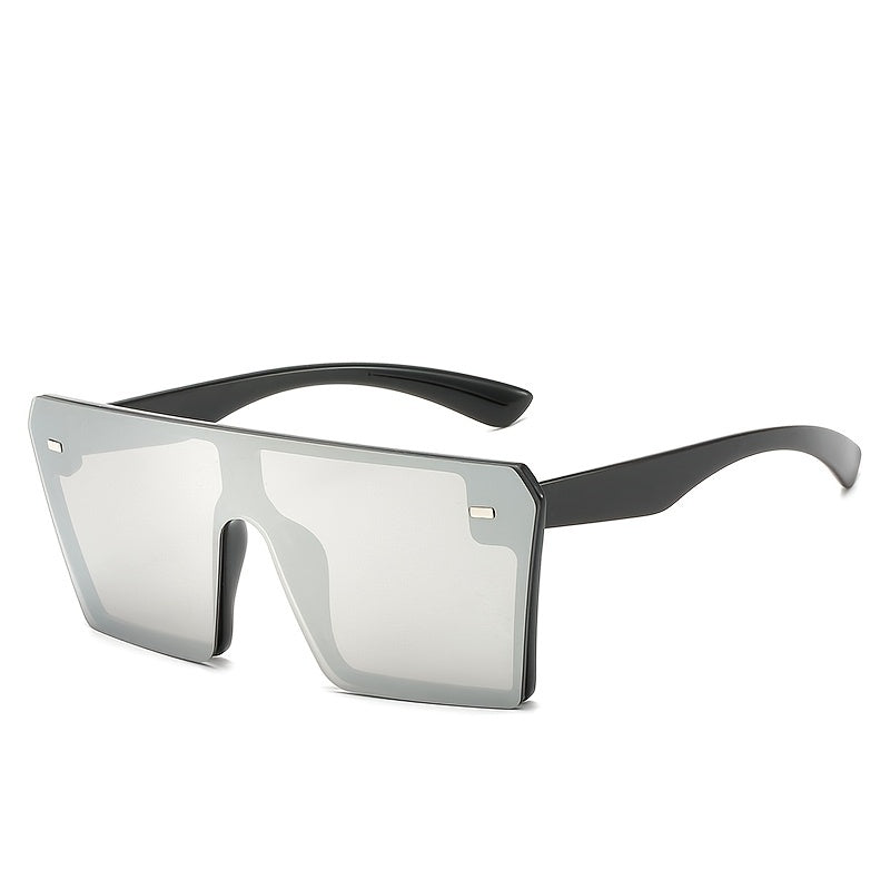 Rimless Square Sunglasses Women's Large Frame Sunshade Eyewear