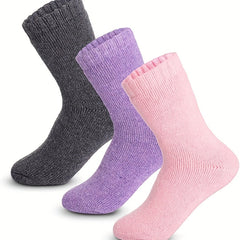 3 Pairs Fuzzy Socks Comfy Warm Mid Tube Stockings Hosiery