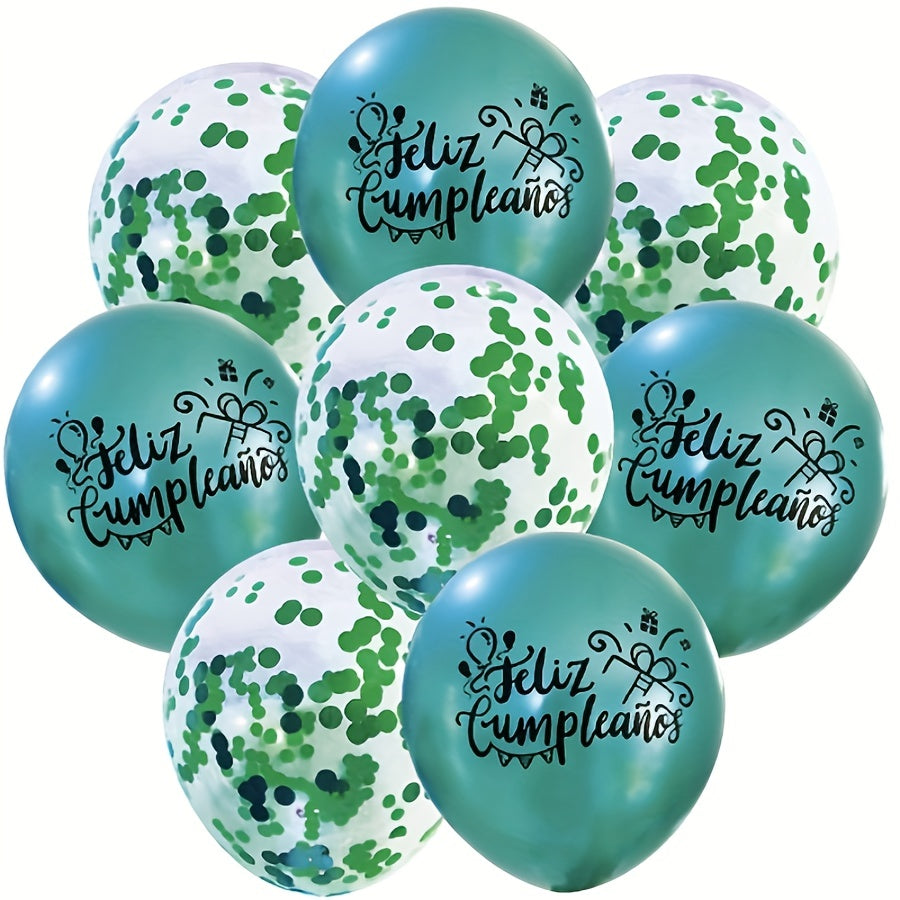 8pcs Set Happy Birthday Metal Latex Balloons Party Decoration